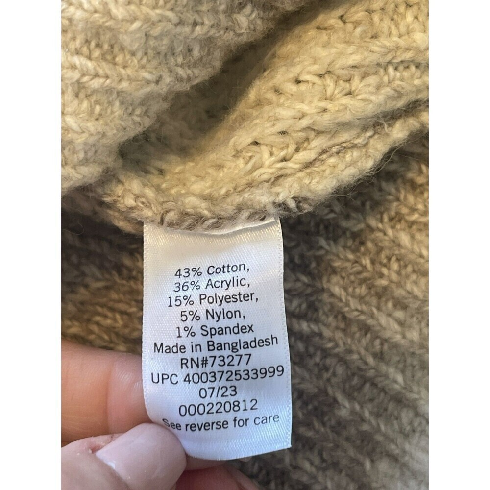 SO Women's Sweater Ombre Vneck Knit S Beige Cream Soft warm cable knit fall - Picture 4 of 7